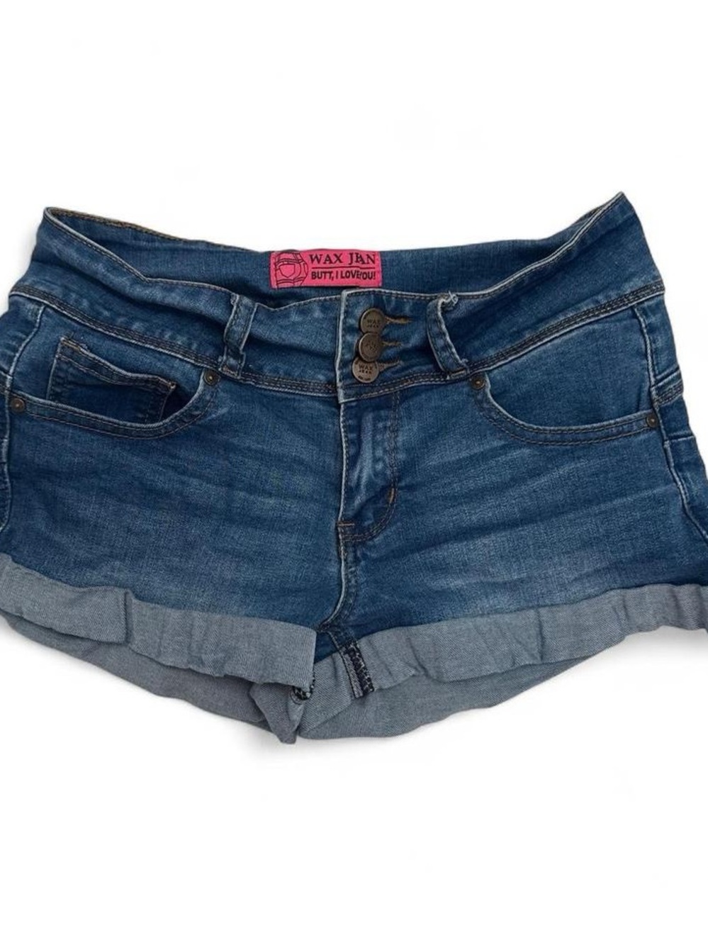 Wax Jean Blue Rolled-Hem Denim Shorts